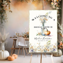 Wildblumen Rustic Fall Pumpkin Floral Bridal Poster
