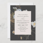 Wildblumen Rustikal Boho Elegant QR-Code Hochzeit Einladung (Vorderseite)