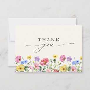 Wildblumen-Rustikal-Chic-Boho-Landhochzeitsfoto Dankeskarte