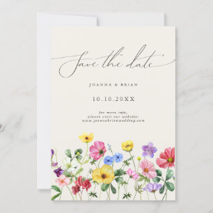 Wildblumen-Rustikal-Chic-Floral-Boho-Heiratsantrag Save The Date