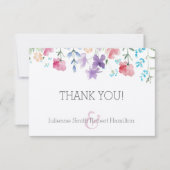 Wildblumen Rustikale Blumenhochzeit Dankeschön Kar Dankeskarte (Vorderseite)