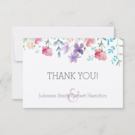 Wildblumen Rustikale Blumenhochzeit Dankeschön Kar Dankeskarte