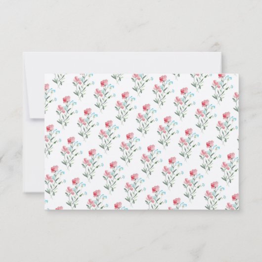 Wildblumen Rustikale Blumenhochzeit Dankeschön Kar Dankeskarte (Rückseite)