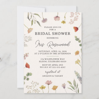 Wildblumen-Rustikale-Boho-Hochzeitsdusche-Einladun Einladung