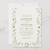 Wildblumen Rustikale Elegante Moderne QR-Code-Hoch Einladung (Vorderseite)