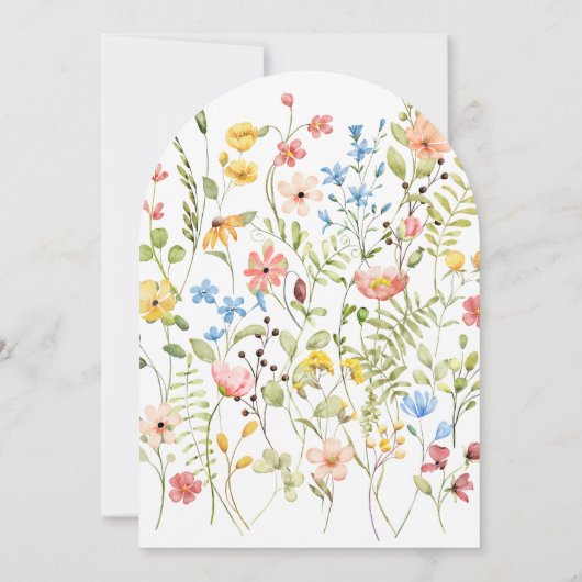 Wildblumen Rustikale Gartenhochzeit Einladung (Rückseite)