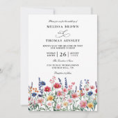 Wildblumen-Rustikale-Land-Boho-QR-Code-Hochzeit Einladung (Vorderseite)