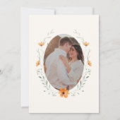 Wildblumen Rustikale Salbeigrüne Foto-Hochzeit Einladung (Rückseite)