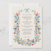 Wildblumen Rustikaler Garten Hochzeit Einladung (Vorderseite)