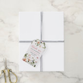 Wildblumen Rustikales Rosa Brautparty Gefallen Geschenkanhänger (Mit Garn)