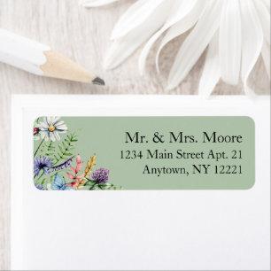 Wildblumen sage Green Wedding Rücksendeadresse