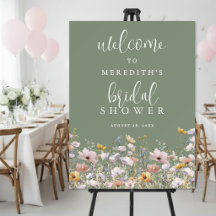 Wildblumen-Sage-Grün-Brautparty