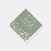 Wildblumen-Sage-Grün-Brautparty Serviette (Ecke)