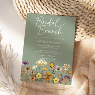 Wildblumen-Sage-Grün-Bridal-Brunch-Einladung Einladung