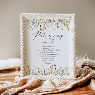 Wildblumen sagen nicht Braut Braut Hochzeitsposter Poster