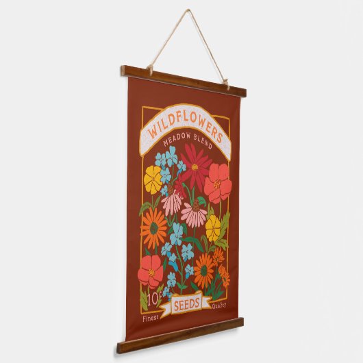 Wildblumen Samenverpackung Wandteppich Mit Holzrahmen (Gewinkelt)