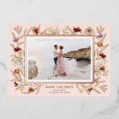 Wildblumen Save the Date Folieneinladung (Vorderseite)