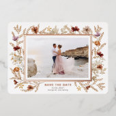 Wildblumen Save the Date Folieneinladung (Vorderseite)