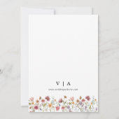 Wildblumen Save the Date mit Foto-Flachkarte (Rückseite)