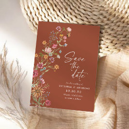 Wildblumen Save the Date mit Fotokarte