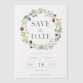 Wildblumen Save the Date überlagern Pergament Einladungen (Vorderseite)