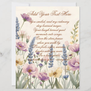 Wildblumen-Schabblonenpapier mit individuellem Tex