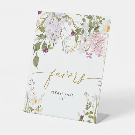 Wildblumen-Schatten-Lieblingszeichen Sockelschild (Vorderseite)