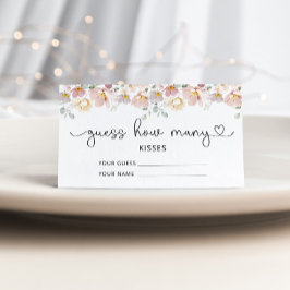 Wildblumen schätzen, wie viele Küsse Bridgame Begleitkarte