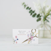 Wildblumen-Schere Visitenkarte (Stehend Vorderseite)