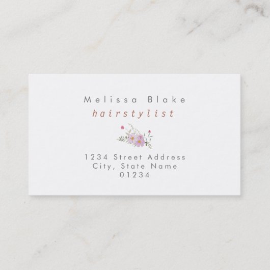 Wildblumen-Schere Visitenkarte (Rückseite)