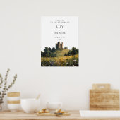 Wildblumen-Schloss-Hochzeits-Willkommensschild Poster (Küche)