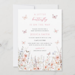 Wildblumen-Schmetterling-Baby-Party Einladung