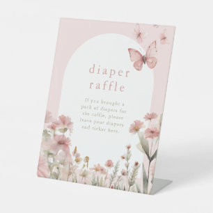 Wildblumen-Schmetterling-Babydusche Sockelschild