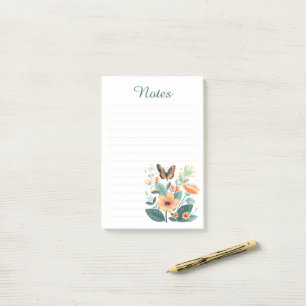 Wildblumen-Schmetterling-Blumen-Linien-Ästhetik-No Post-it Klebezettel