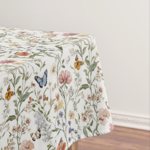 Wildblumen-Schmetterling-Blumengarten Tischdecke