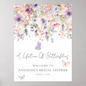 Wildblumen-Schmetterling-Braut-Überraschungsparty- Poster (Vorne)