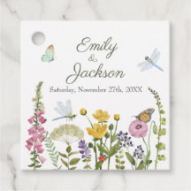 Wildblumen Schmetterling Libelle Aquarell Hochzeit
