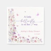 Wildblumen Schmetterling Lila Pink Girl Babydusche Serviette (Vorderseite)