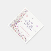 Wildblumen Schmetterling Lila Pink Girl Babydusche Serviette (Ecke)