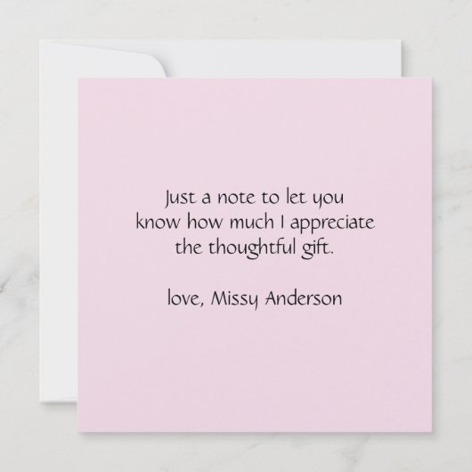 Wildblumen Schmetterling Pink Danke Karte (Rückseite)