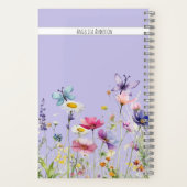 Wildblumen Schmetterling-Skript individuelle Name Notizblock (Rückseite)