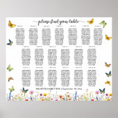 Wildblumen Schmetterlinge 19 Tische Hochzeit Poster (Vorne)