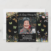 Wildblumen Schmetterlinge 1 Foto Beerdigung Einlad Einladung (Vorderseite)