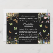 Wildblumen Schmetterlinge 1 Foto Beerdigung Einlad Einladung (Rückseite)