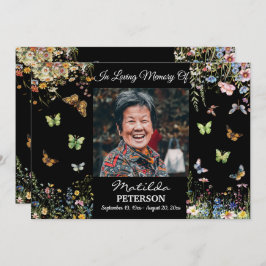 Wildblumen Schmetterlinge 1 Foto Beerdigung Einlad Einladung