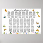 Wildblumen Schmetterlinge 22 Tische Hochzeitssitze Poster (Vorne)
