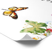 Wildblumen Schmetterlinge 22 Tische Hochzeitssitze Poster (Ecke)
