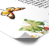 Wildblumen Schmetterlinge 24 Tische Hochzeitssitze Poster (Ecke)
