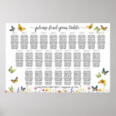 Wildblumen Schmetterlinge 26 Tische Hochzeitssitze Poster (Vorne)