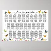Wildblumen Schmetterlinge 27 Tische Hochzeitssitze Poster (Vorne)